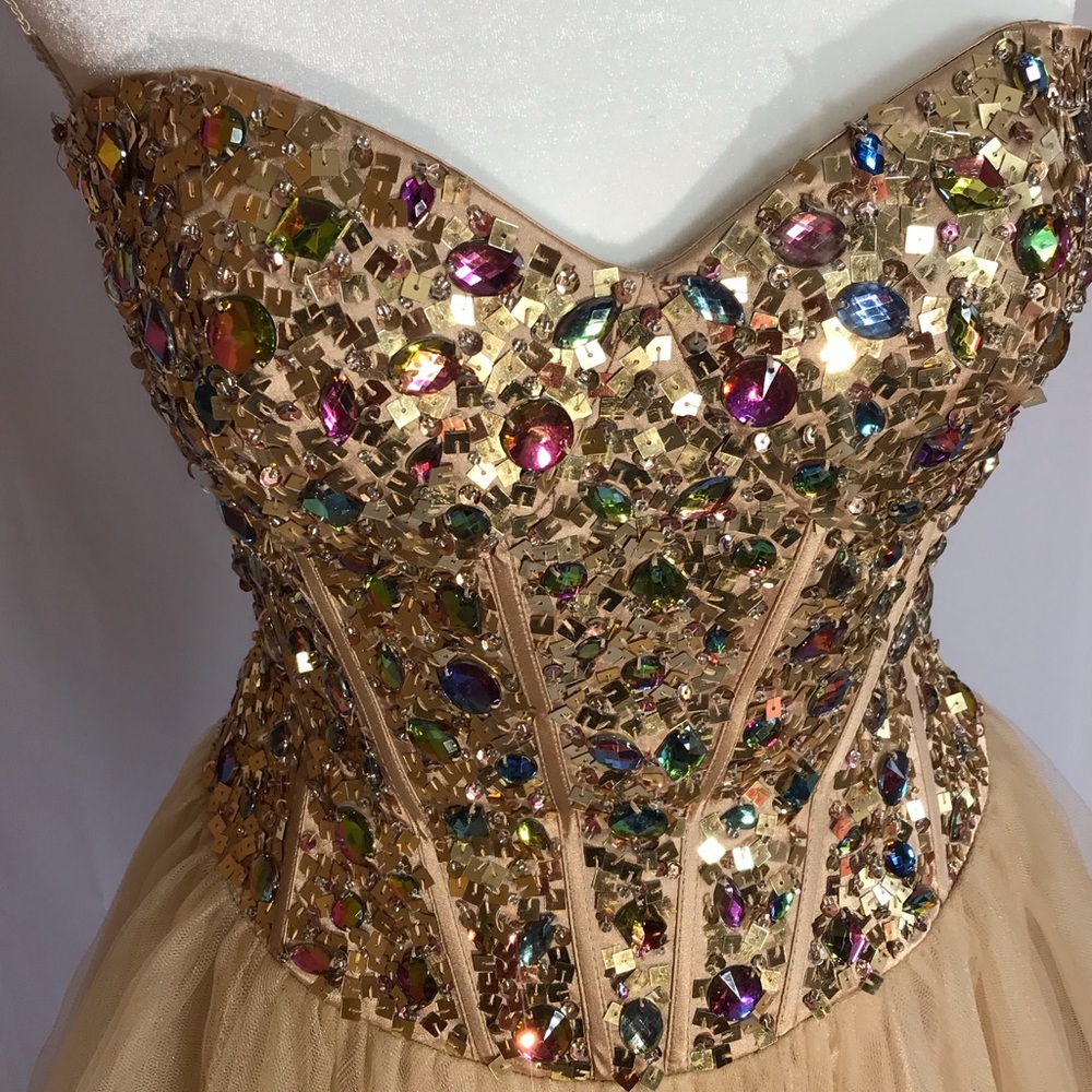 Gold cocktail dress
